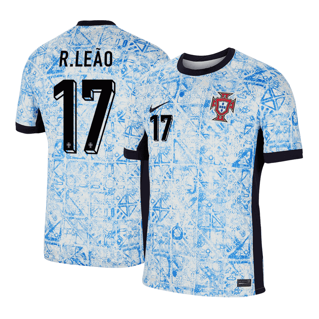 R.Leão #17 Portugal Away Soccer Jersey Euro 2024 footmaillots.fr