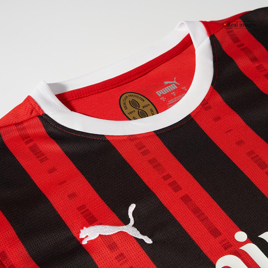 AC Milan Home Long Sleeve Soccer Jersey 2024/25 footmaillots.fr