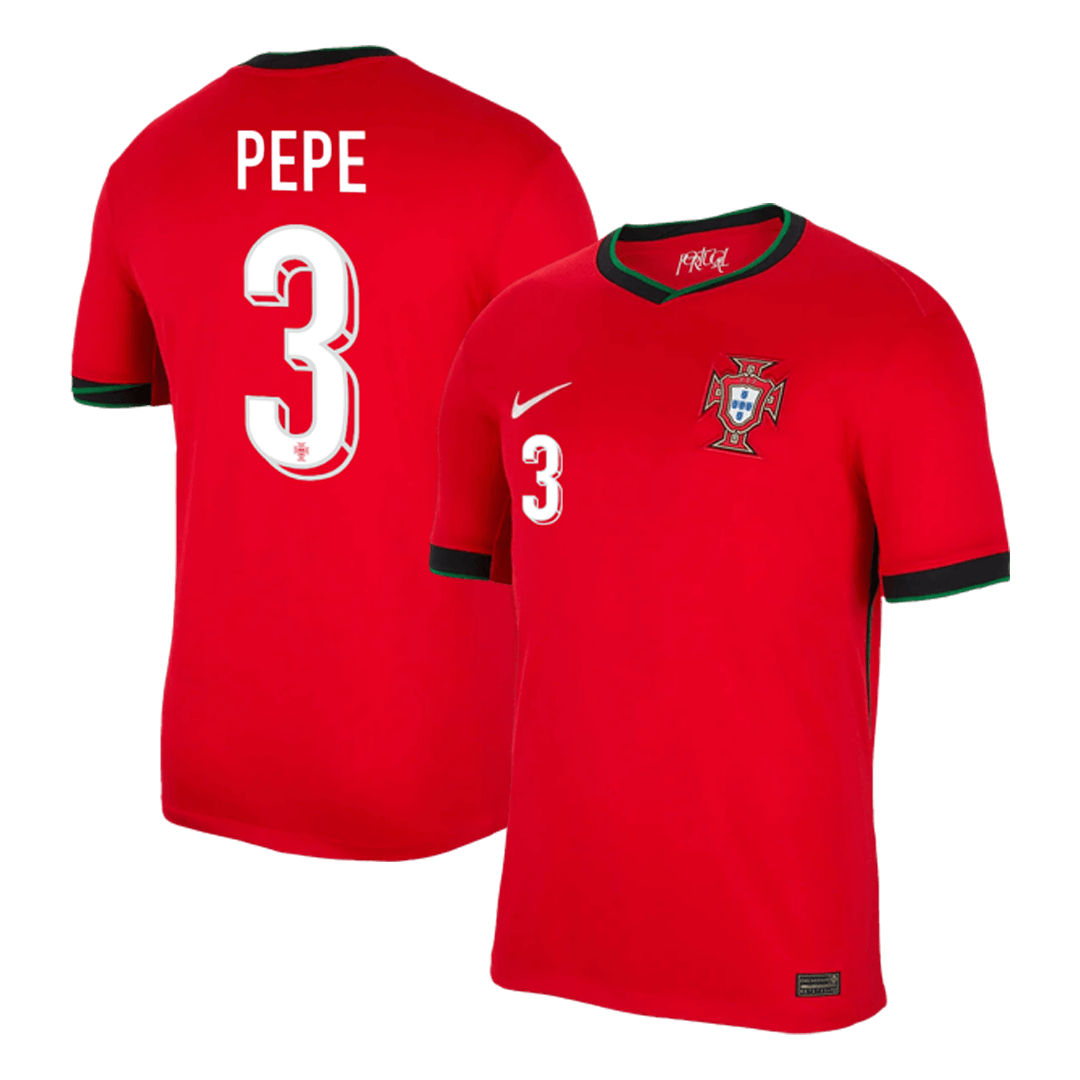 PEPE #3 Portugal Home Soccer Jersey Euro 2024 footmaillots.fr