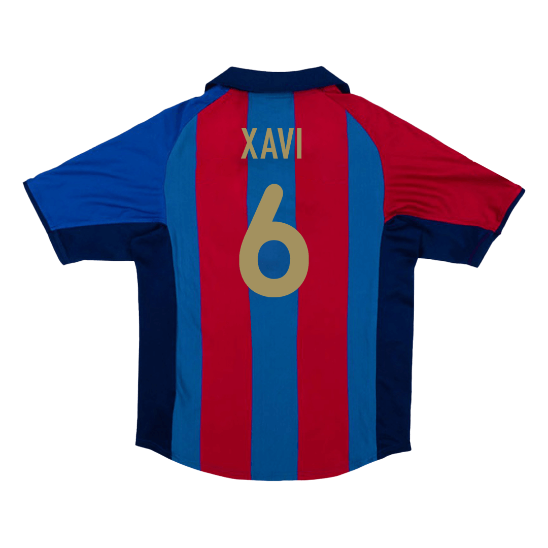 Retro XAVI #6 2001/02 Barcelona Home Soccer Jersey footmaillots.fr