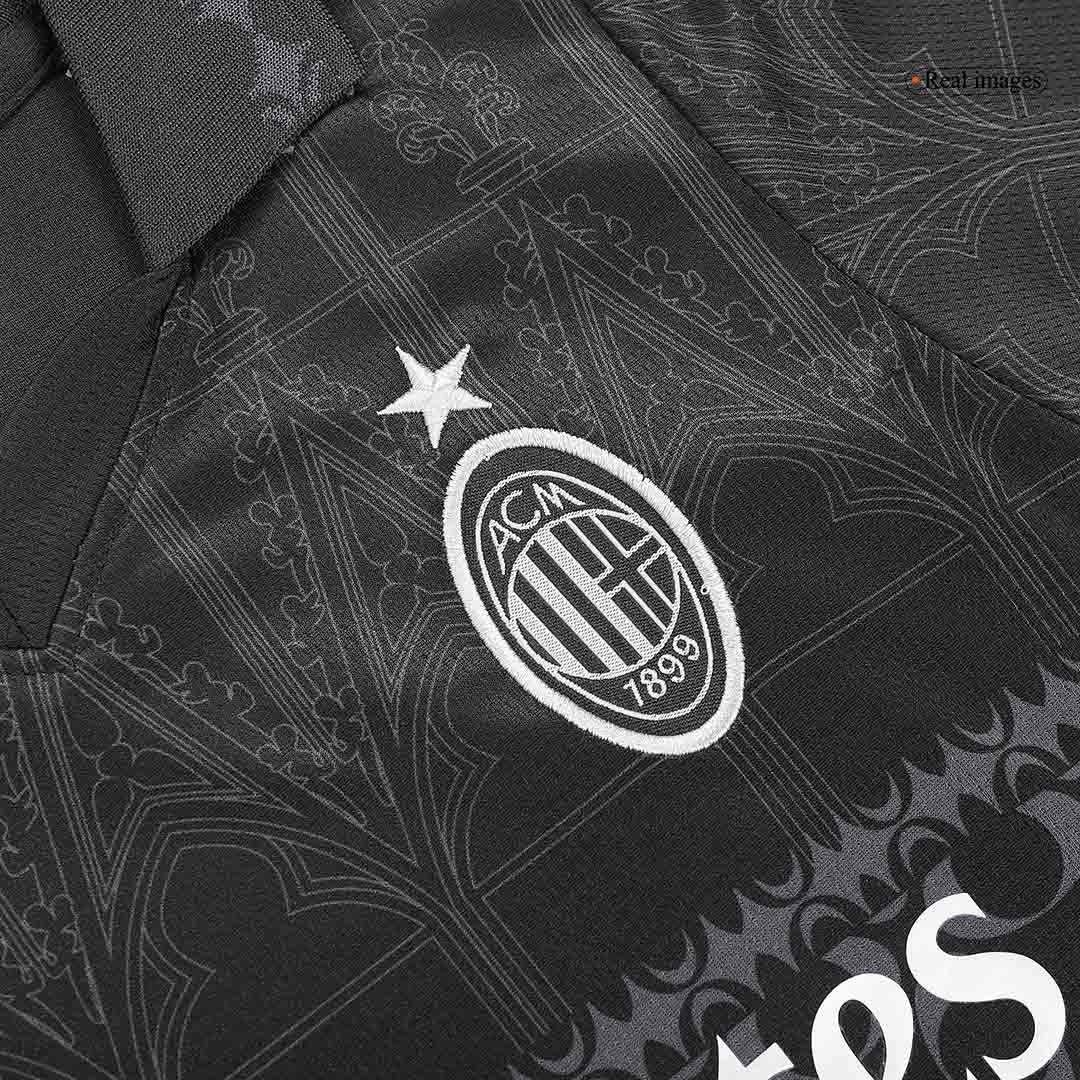 Kid's AC Milan x Pleasures Fourth Away Soccer Jersey Kit(Jersey+Shorts) 2023/24 footmaillots.fr