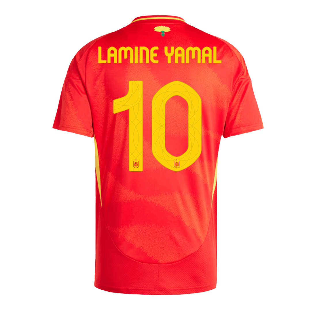 LAMINE YAMAL #10 Spain Home Soccer Jersey Euro 2024 footmaillots.fr