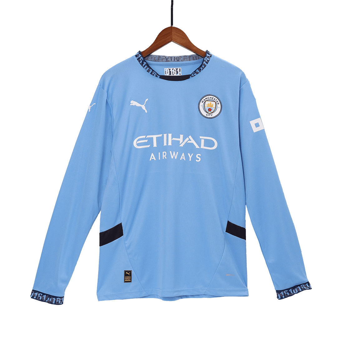 Manchester City Home Long Sleeve Soccer Jersey 2024/25 footmaillots.fr