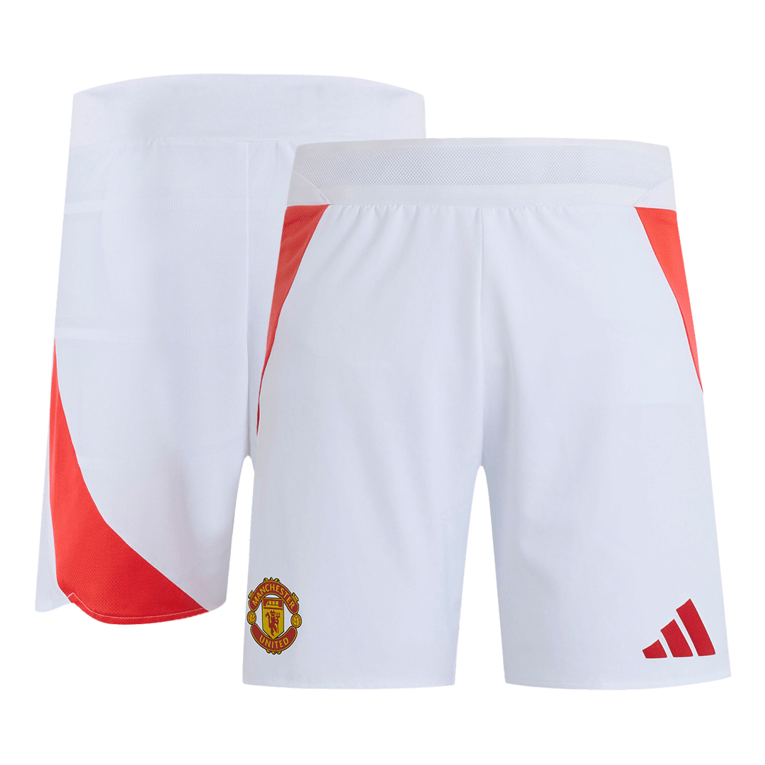 Player Version Manchester United Home Soccer Shorts 2024/25 footmaillots.fr