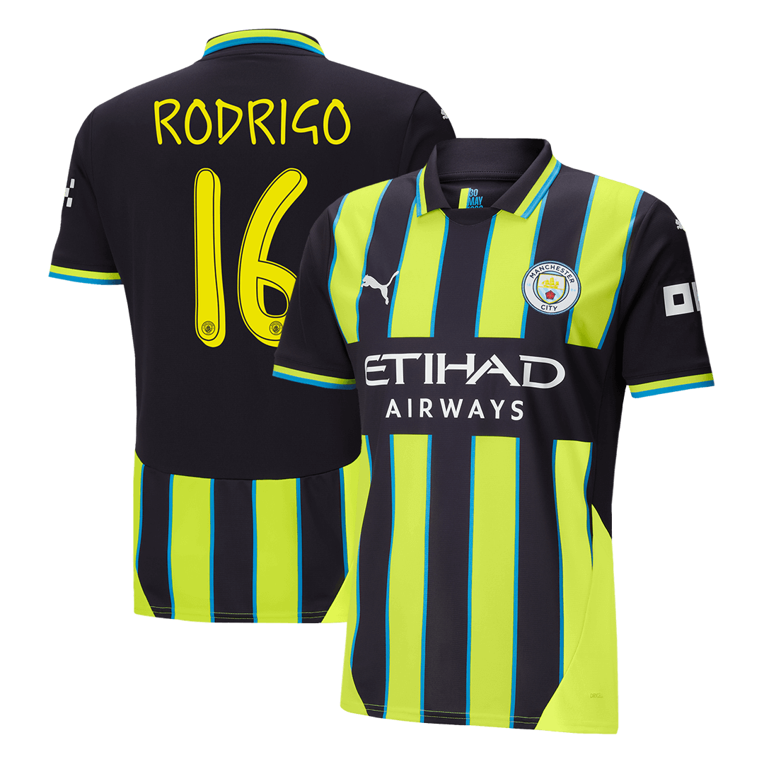 RODRIGO #16 Manchester City Away Soccer Jersey 2024/25 - UCL footmaillots.fr