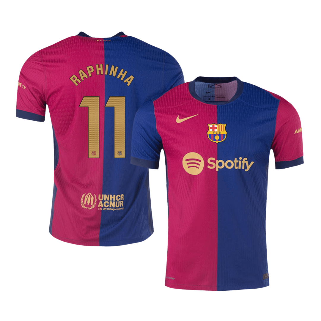 Player Version RAPHINHA #11 Barcelona Home Soccer Jersey 2024/25 footmaillots.fr