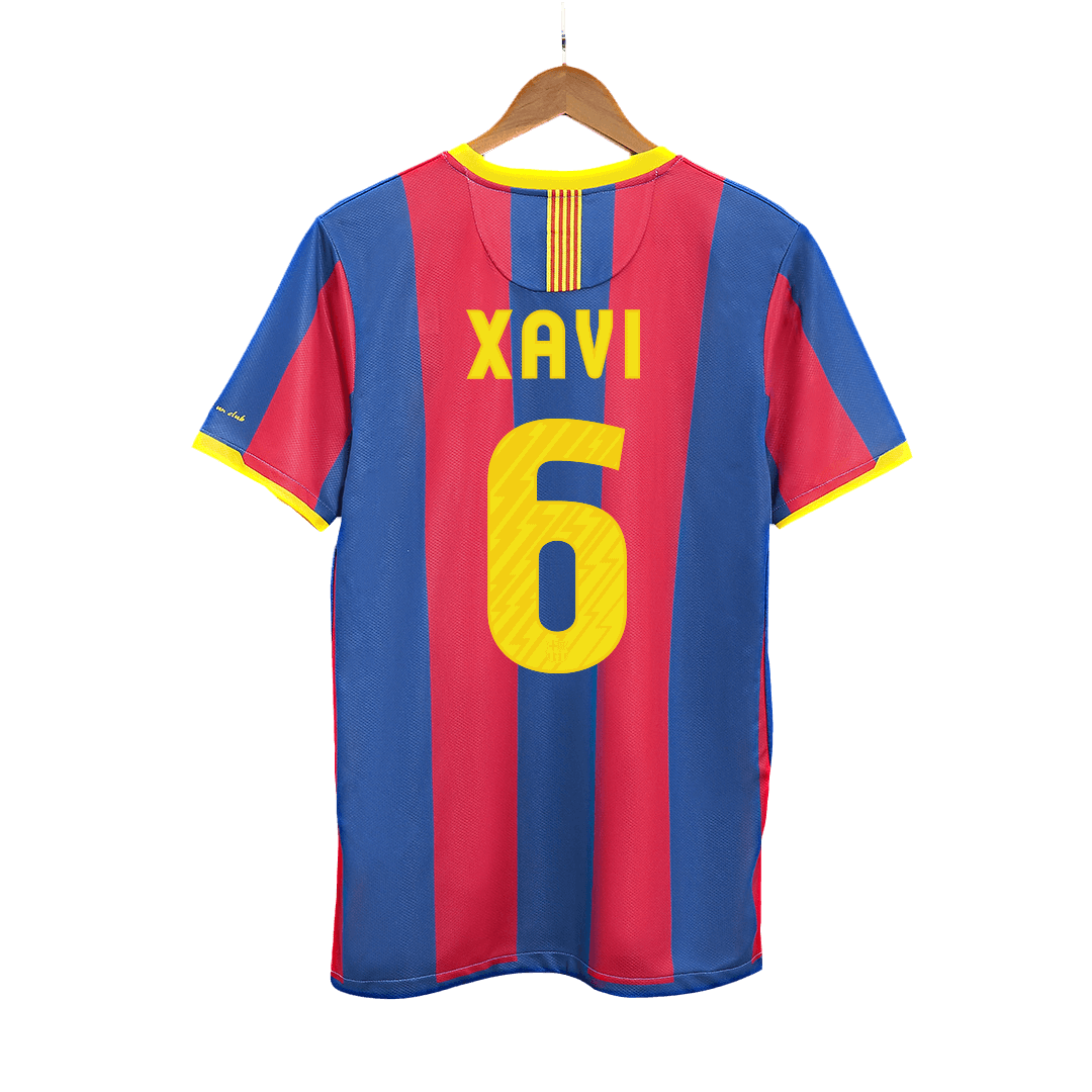 Retro XAVI #6 2010/11 Barcelona Home Soccer Jersey footmaillots.fr