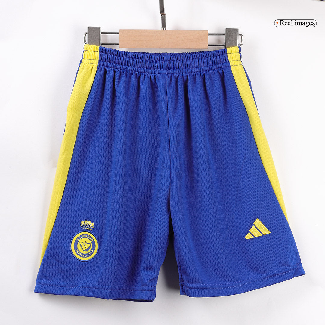 Kid's RONALDO #7 Al Nassr Home Soccer Jersey Kit(Jersey+Shorts+Socks) 2024/25 - ACL footmaillots.fr