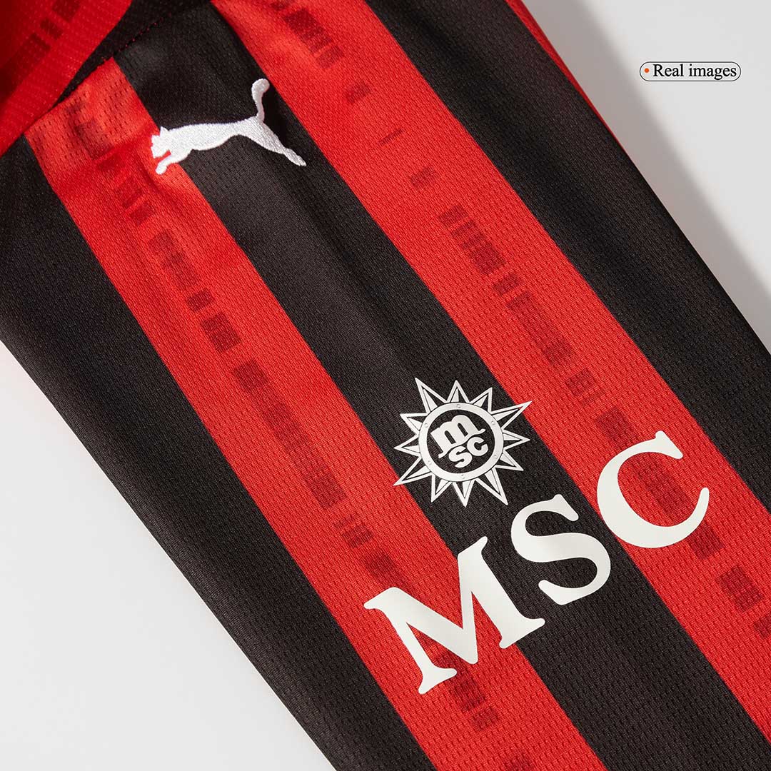 AC Milan Home Long Sleeve Soccer Jersey 2024/25 footmaillots.fr