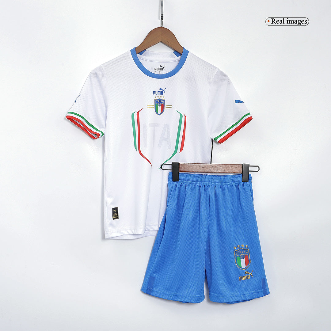 Kid's Italy Away Soccer Jersey Kit(Jersey+Shorts) 2022 footmaillots.fr