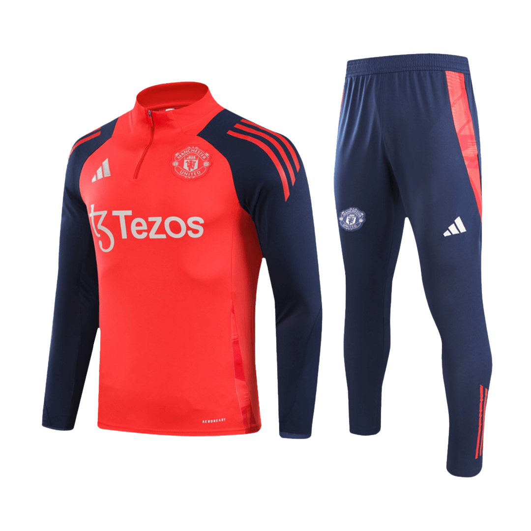 Manchester United Zipper Sweatshirt Kit(Top+Pants) 2024/25 footmaillots.fr