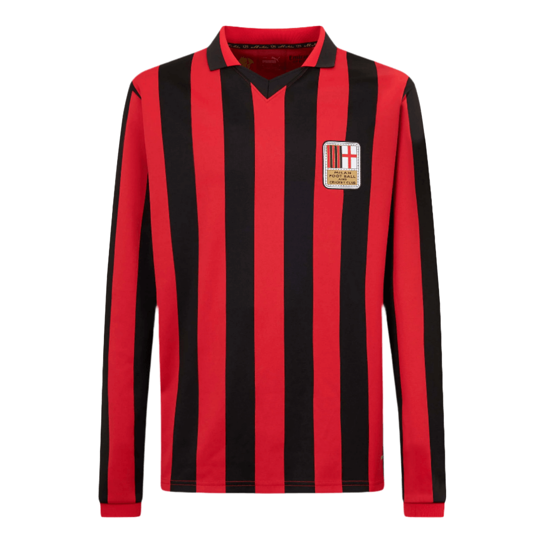#125 AC Milan 125th Anniversary Long Sleeve Soccer Jersey 2024/25 footmaillots.fr
