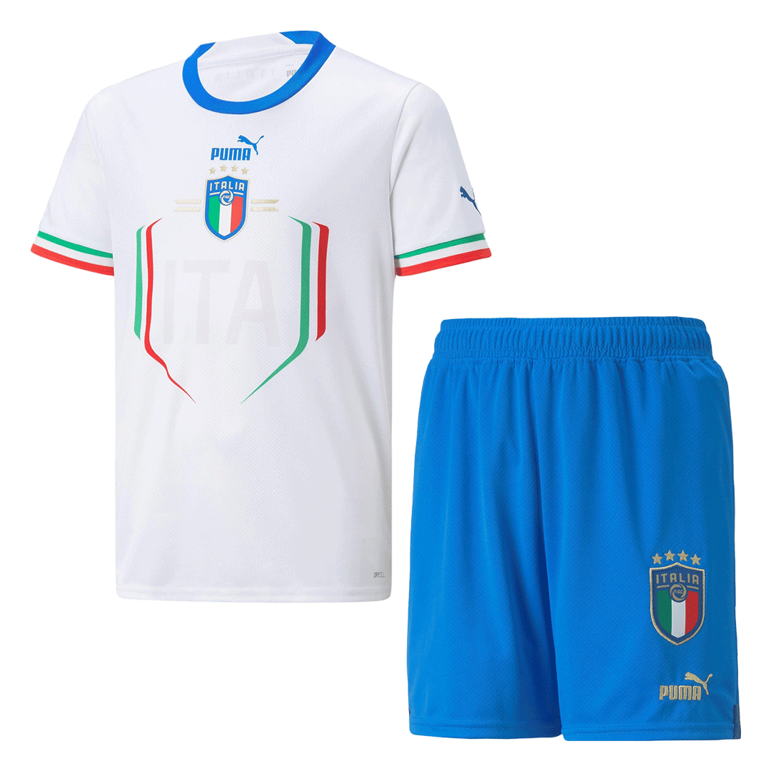 Kid's Italy Away Soccer Jersey Kit(Jersey+Shorts) 2022 footmaillots.fr