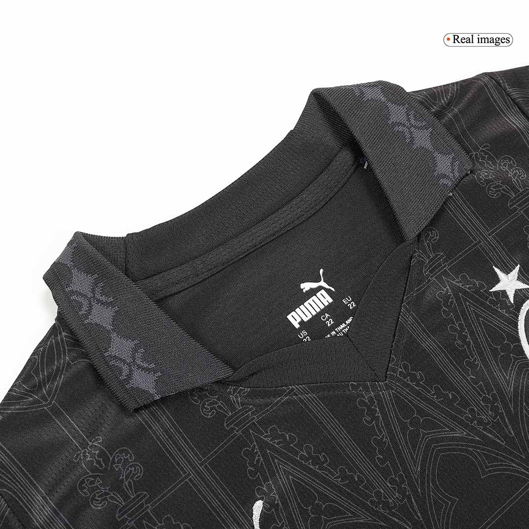 Kid's AC Milan x Pleasures Fourth Away Soccer Jersey Kit(Jersey+Shorts) 2023/24 footmaillots.fr