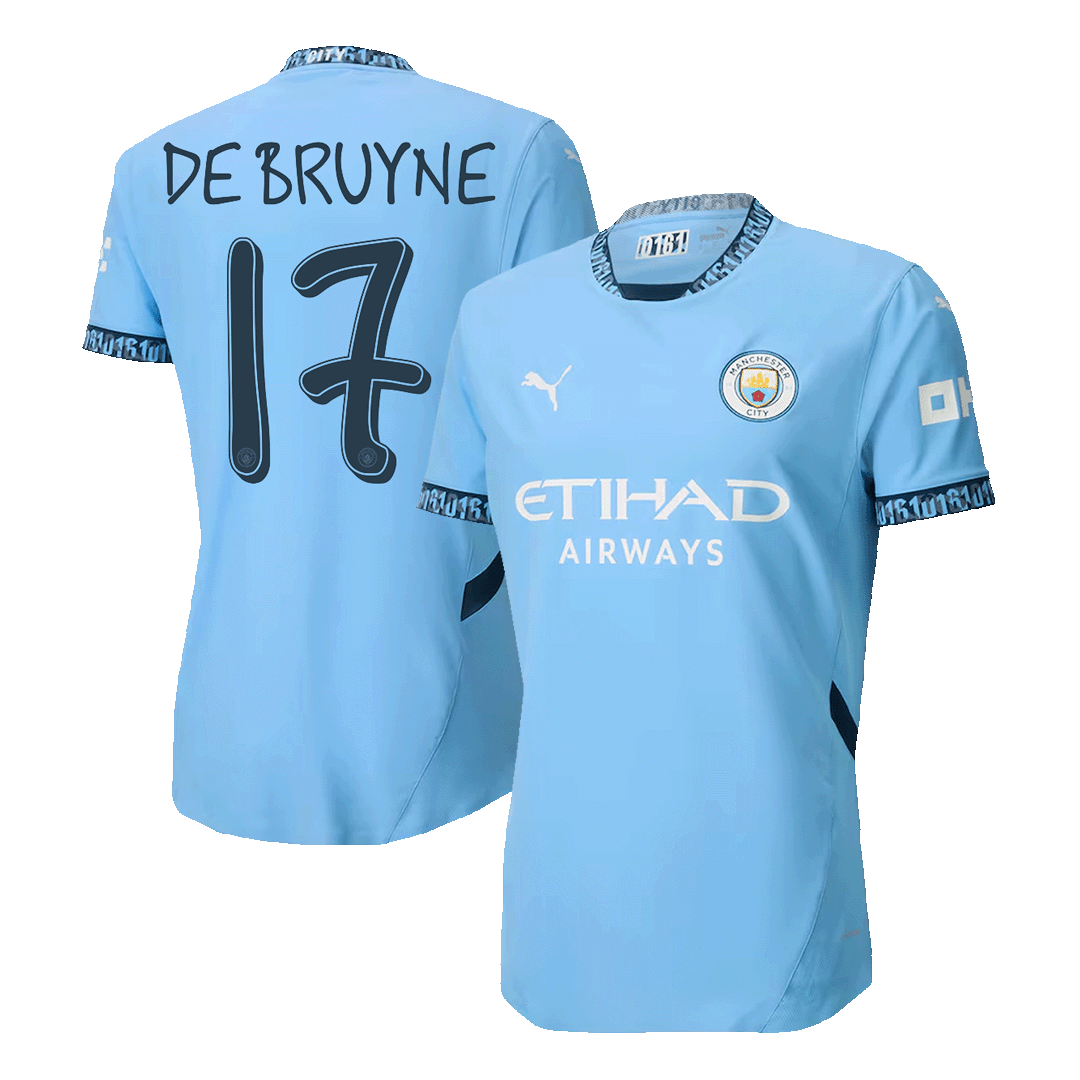 Player Version DE BRUYNE #17 Manchester City Home Soccer Jersey 2024/25 - UCL footmaillots.fr