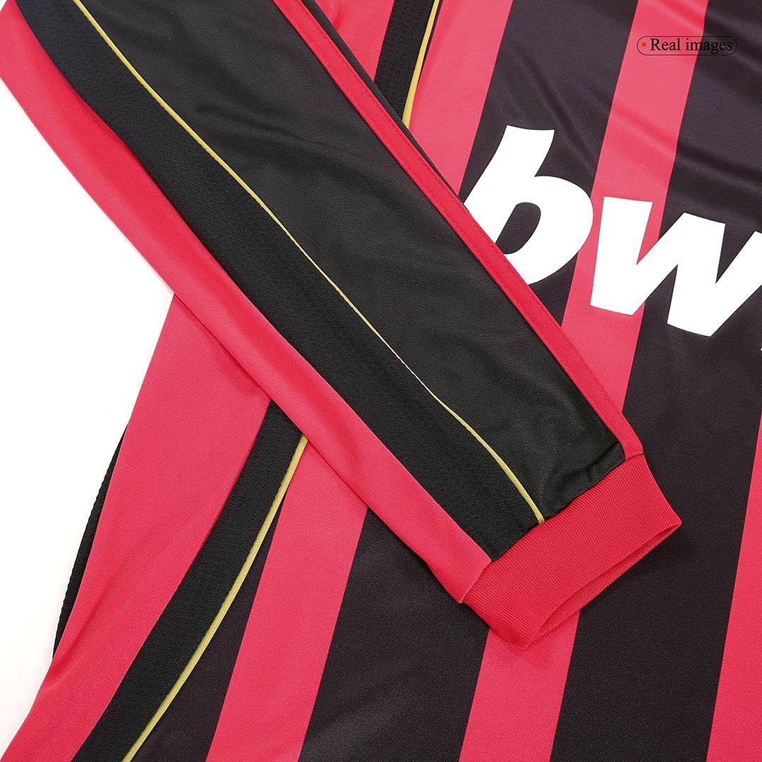 Retro MALDINI #3 2006/07 AC Milan Home Long Sleeve Soccer Jersey footmaillots.fr