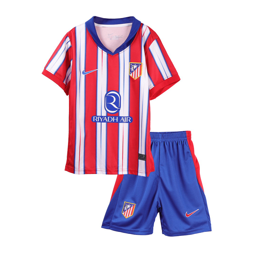 Kid's Atletico Madrid Home Soccer Jersey Kit(Jersey+Shorts) 2024/25 footmaillots.fr