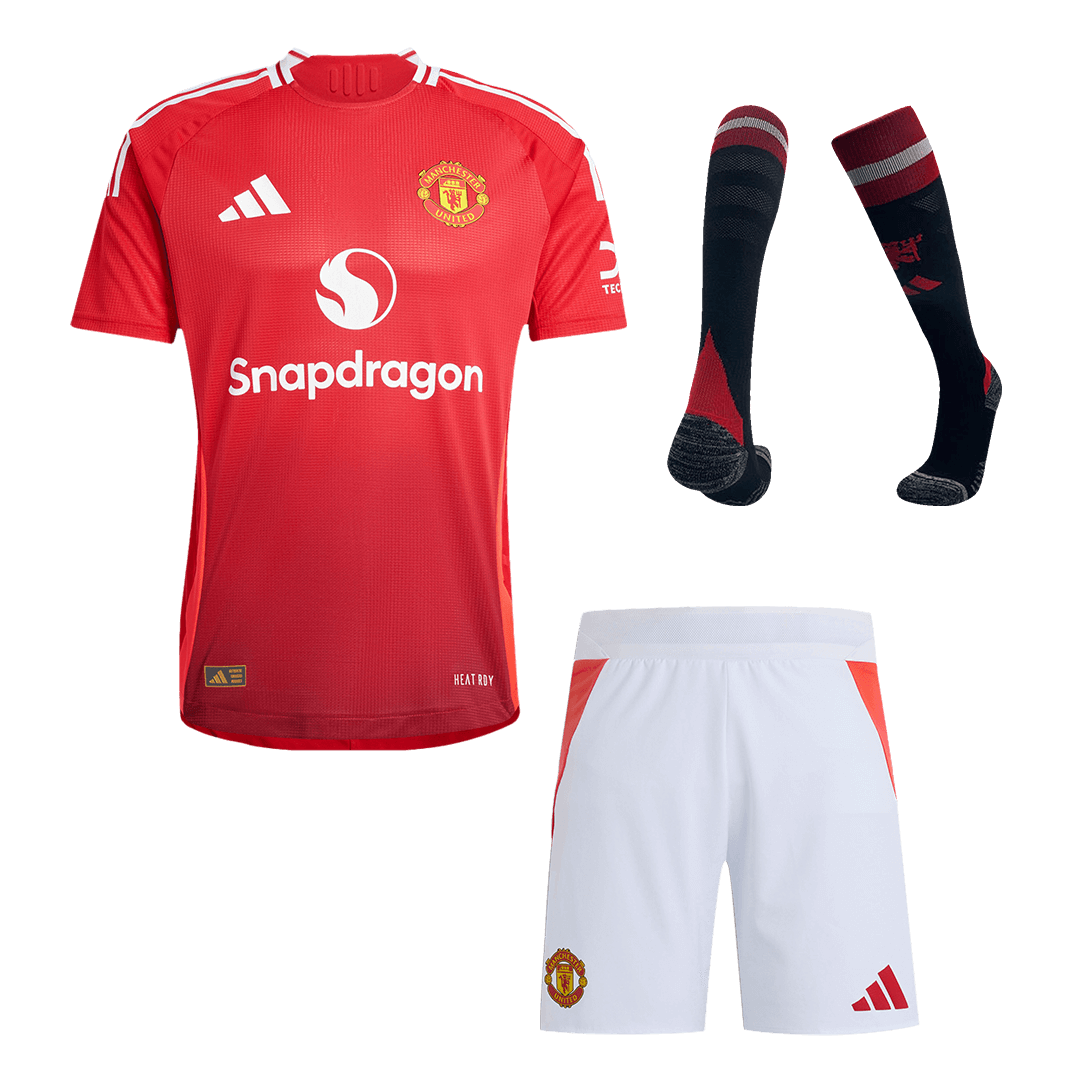 Player Version Manchester United Home Soccer Jersey Kit(Jersey+Shorts+Socks) 2024/25 footmaillots.fr