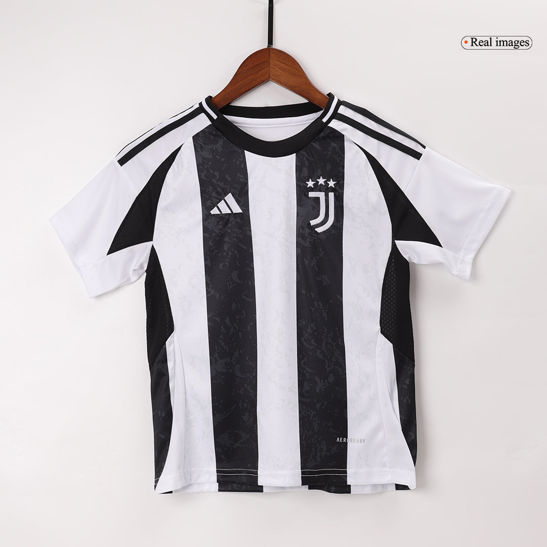 Kid's Juventus Home Soccer Jersey Kit(Jersey+Shorts+Socks) 2024/25 footmaillots.fr