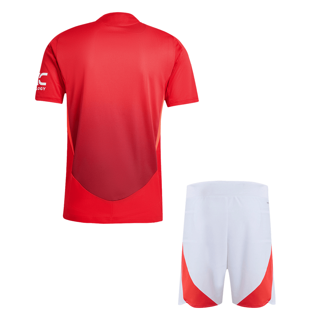 Player Version Manchester United Home Soccer Jersey Kit(Jersey+Shorts) 2024/25 footmaillots.fr