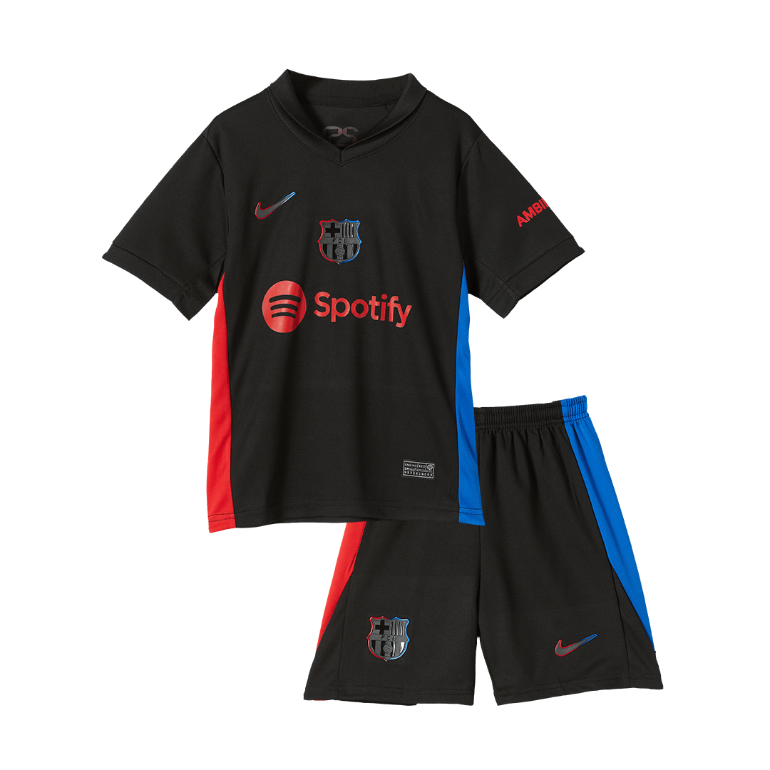 Kid's Barcelona Away Soccer Jersey Kit(Jersey+Shorts) 2024/25 footmaillots.fr