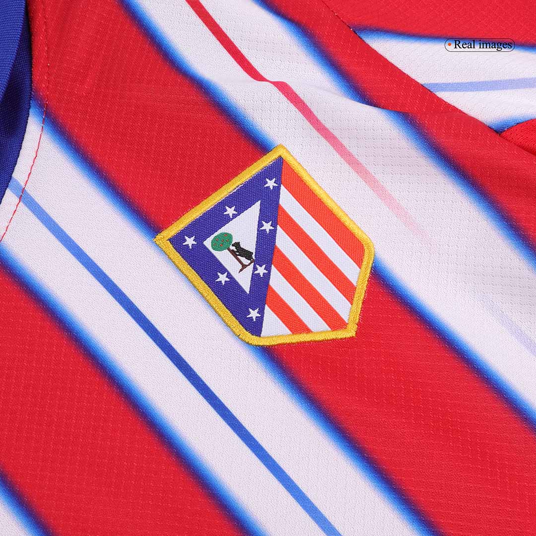 Kid's Atletico Madrid Home Soccer Jersey Kit(Jersey+Shorts) 2024/25 footmaillots.fr