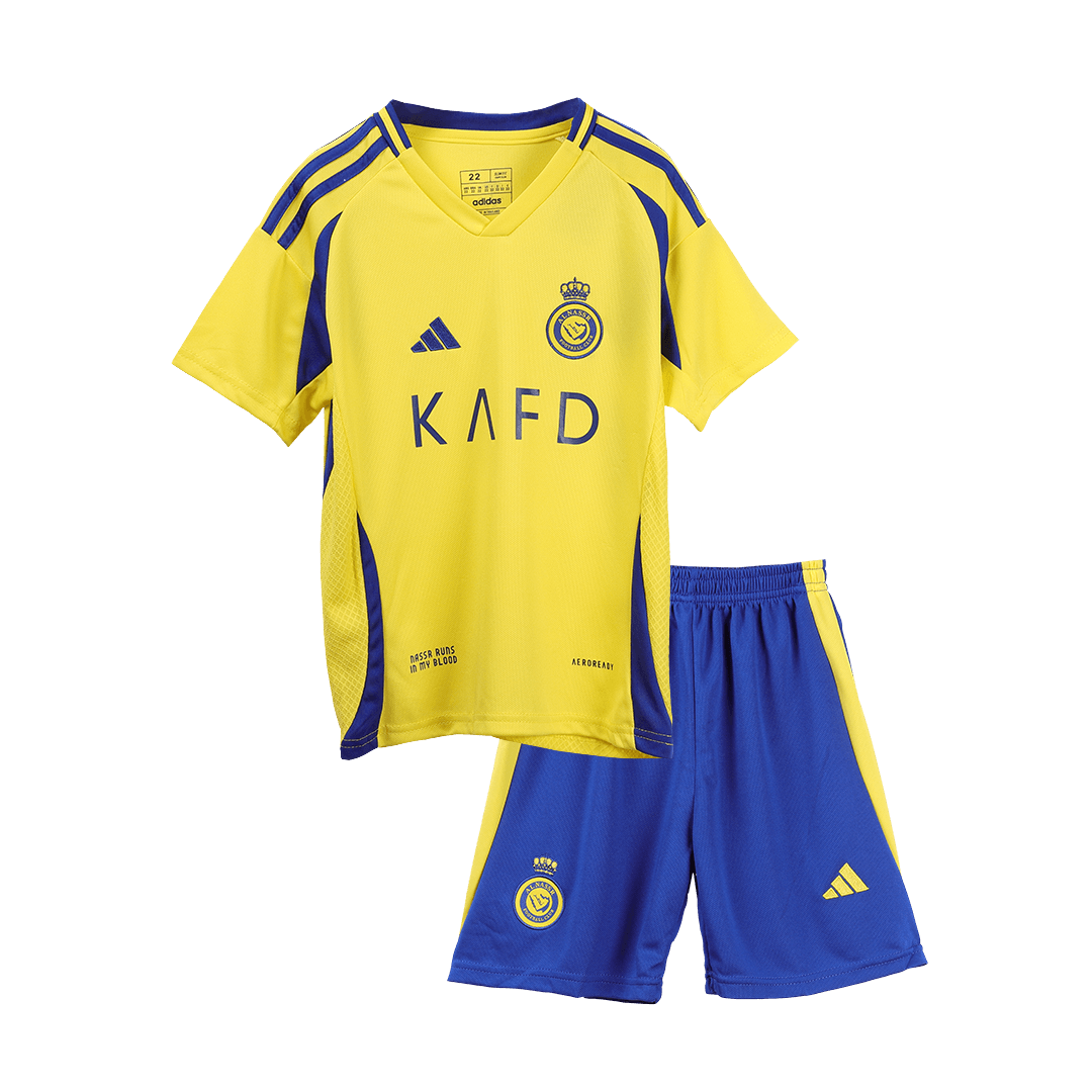 Kid's RONALDO #7 Al Nassr Home Soccer Jersey Kit(Jersey+Shorts) 2024/25 - ACL footmaillots.fr
