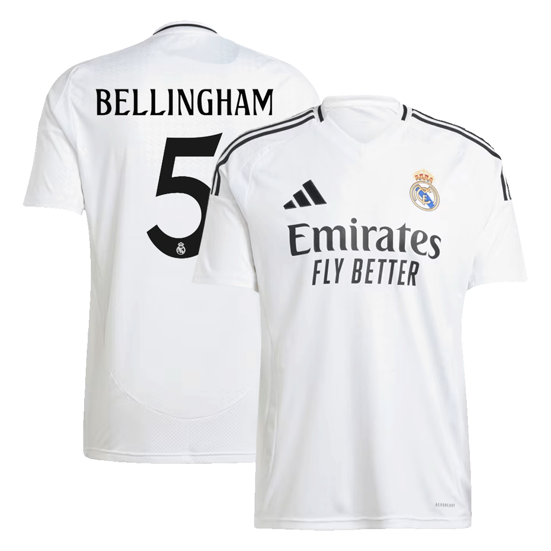 BELLINGHAM #5 Real Madrid Home Soccer Jersey 2024/25 footmaillots.fr