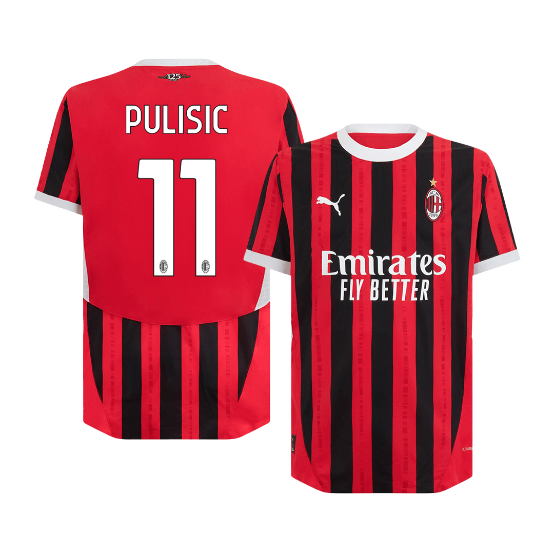 Player Version PULISIC #11 AC Milan Home Soccer Jersey 2024/25 footmaillots.fr