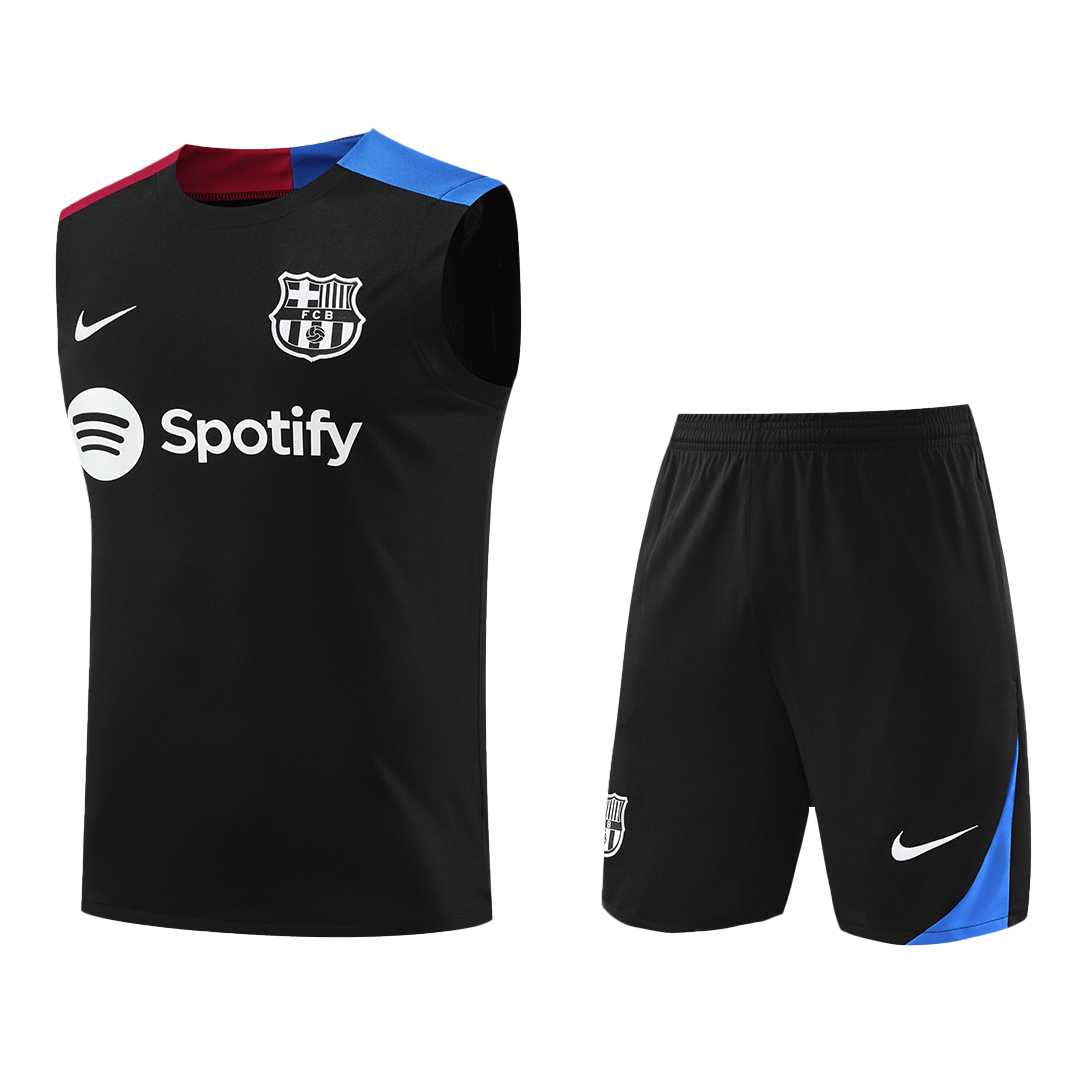 Barcelona Pre-Match Soccer Jersey Vest Kit(Jersey+Shorts) 2024/25 footmaillots.fr