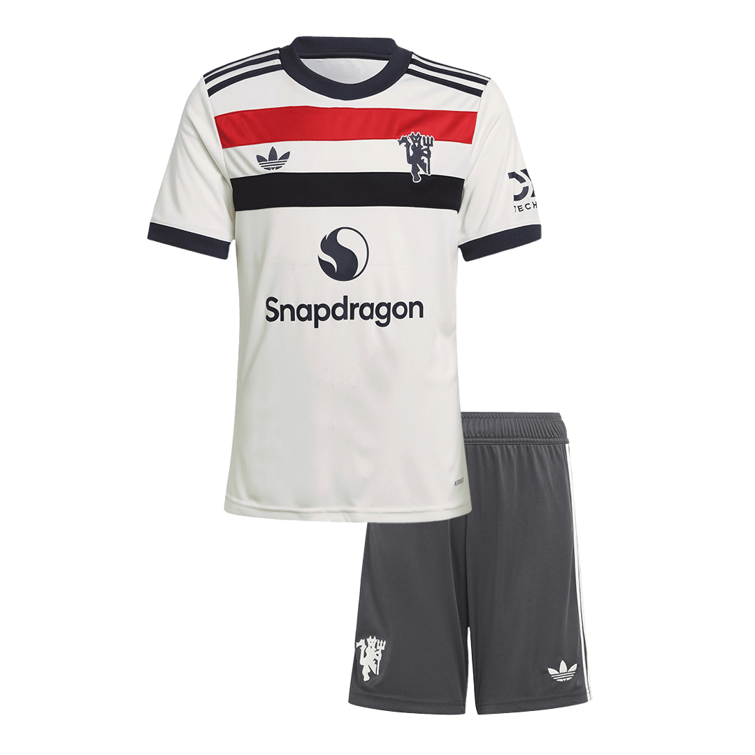 Kid's Manchester United Third Away Soccer Jersey Kit(Jersey+Shorts) 2024/25 footmaillots.fr