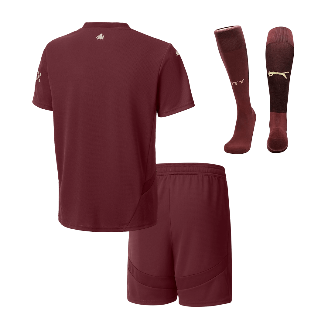 Kid's Manchester City Third Away Soccer Jersey Kit(Jersey+Shorts+Socks) 2024/25 footmaillots.fr