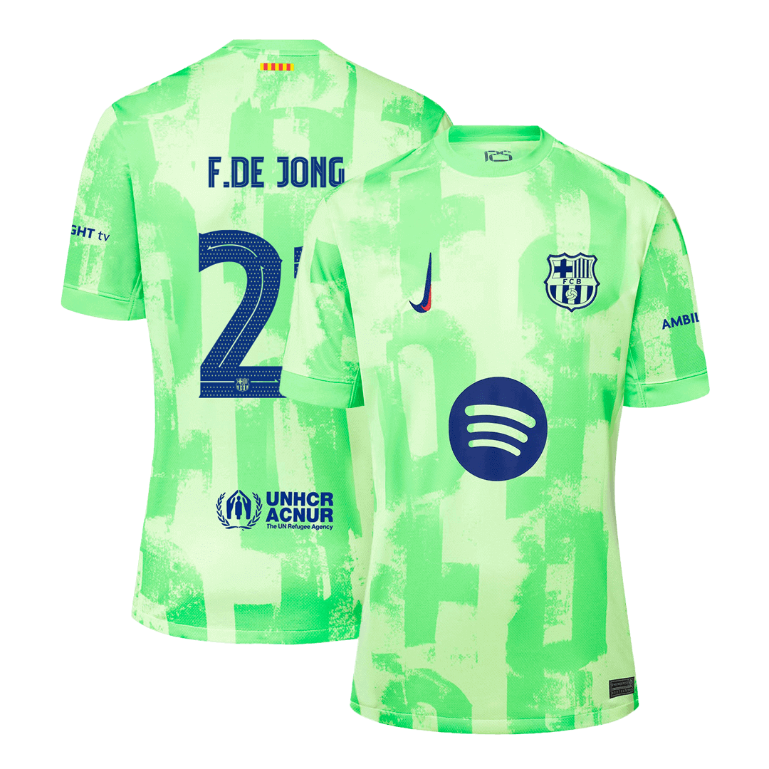 F.DE JONG #21 Barcelona Third Away Soccer Jersey 2024/25 - UCL?Spotify Logo Without Text? footmaillots.fr