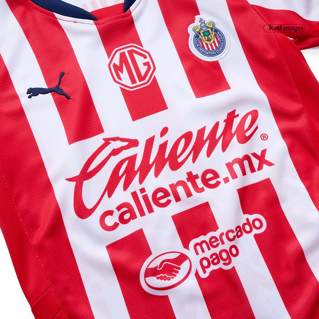 Kid's Chivas Home Soccer Jersey Kit(Jersey+Shorts) 2024/25 footmaillots.fr
