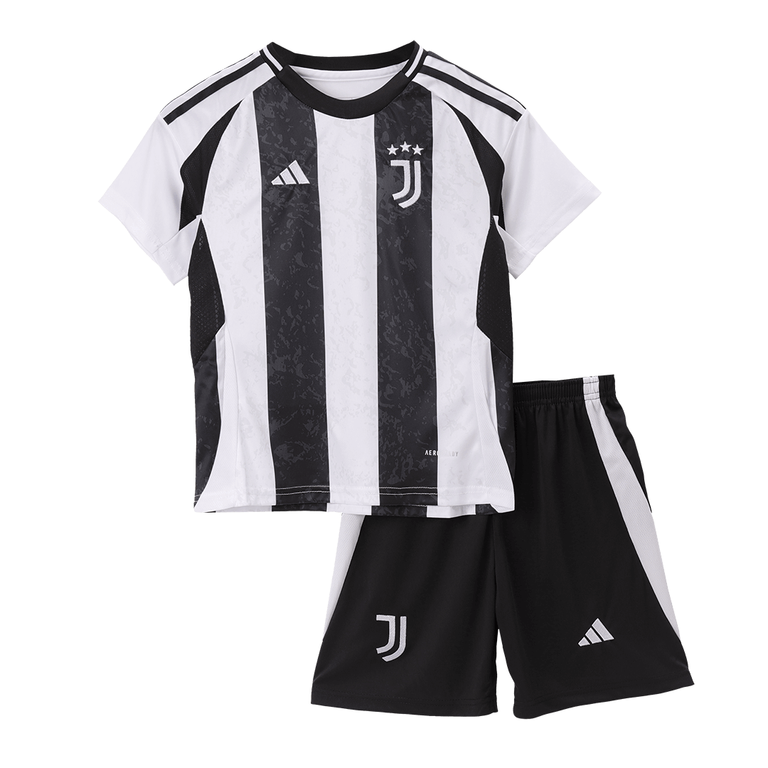 Kid's Juventus Home Soccer Jersey Kit(Jersey+Shorts+Socks) 2024/25 footmaillots.fr