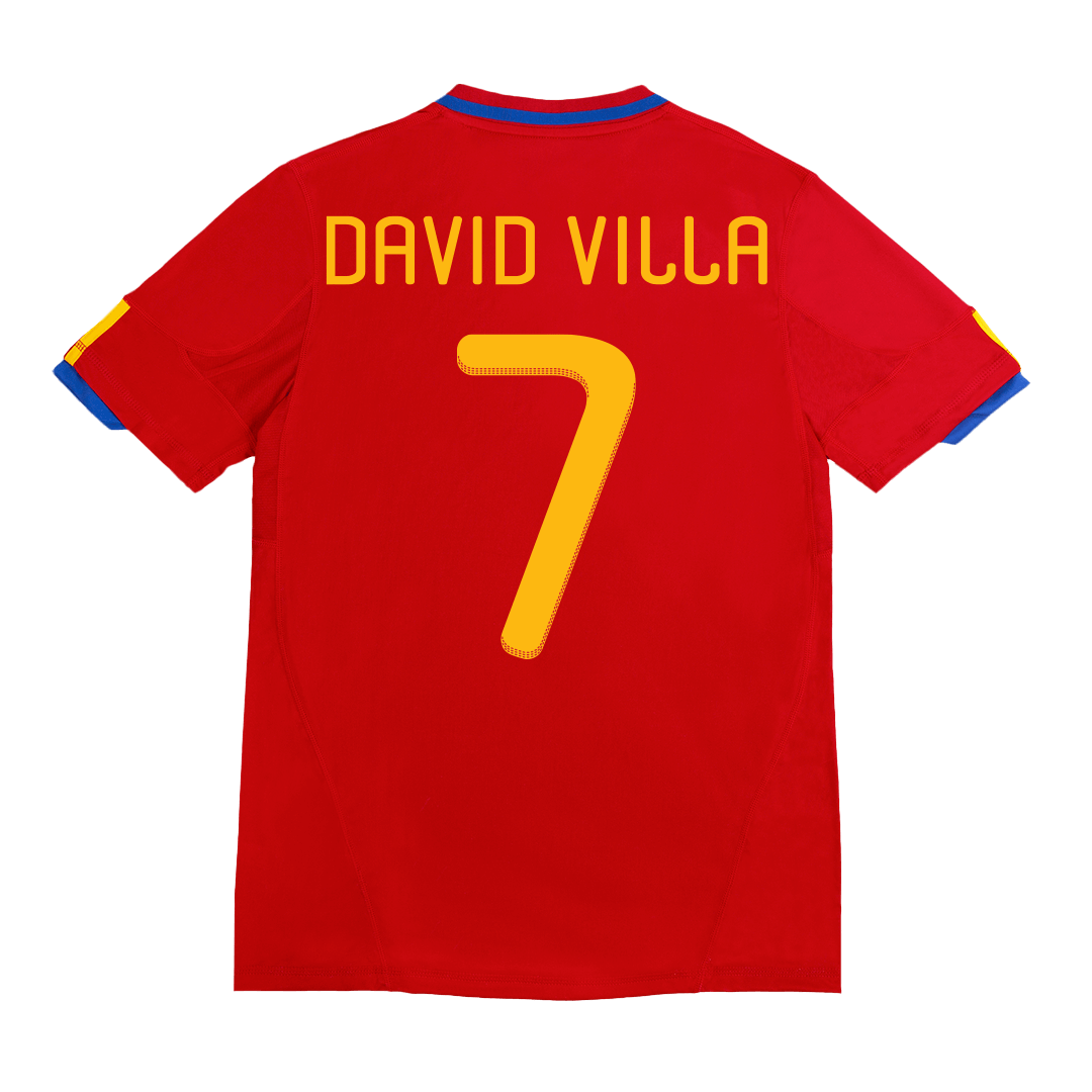 Retro DAVID VILLA #7 2010 Spain Home Soccer Jersey footmaillots.fr