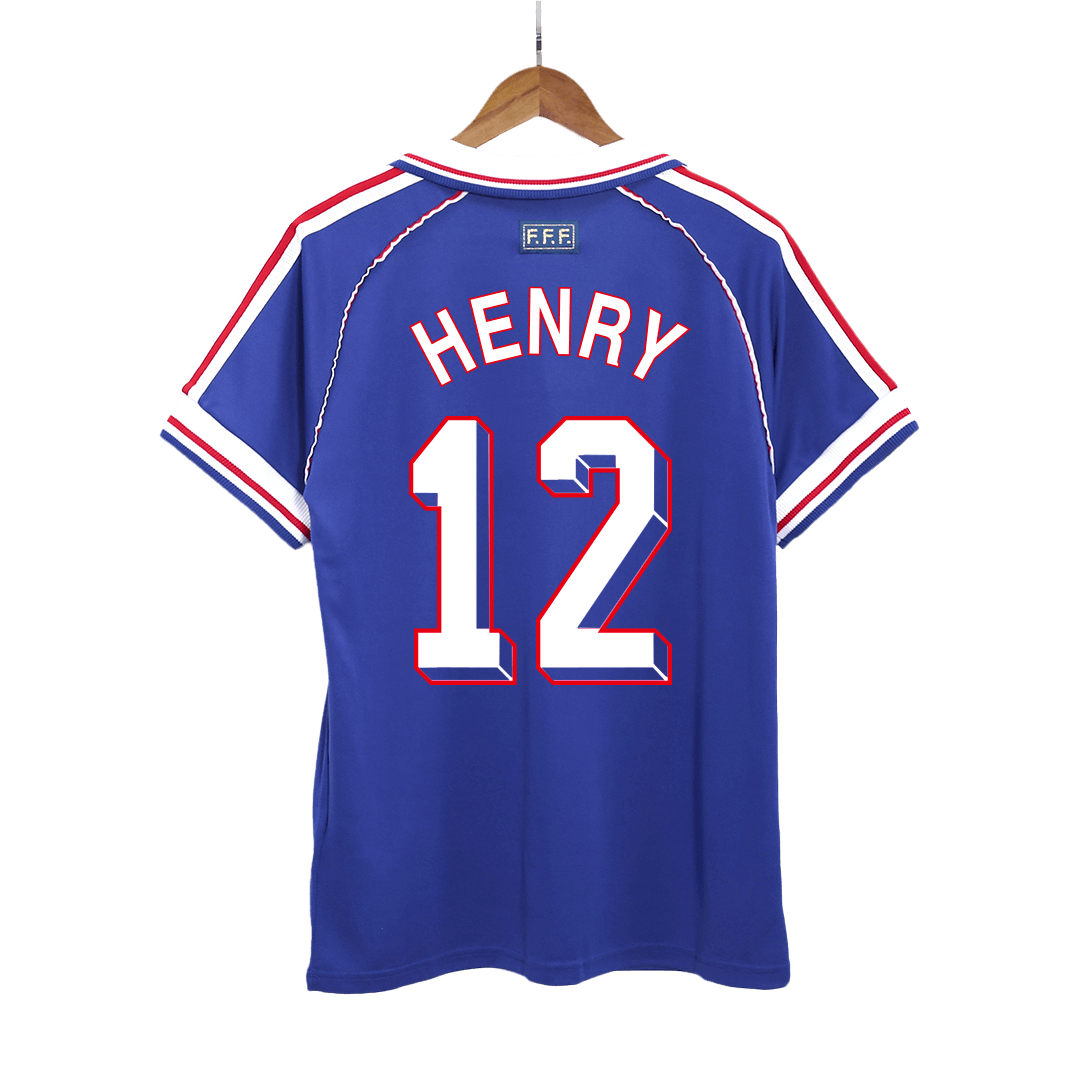 Retro HENRY #12 1998 France Home Soccer Jersey footmaillots.fr