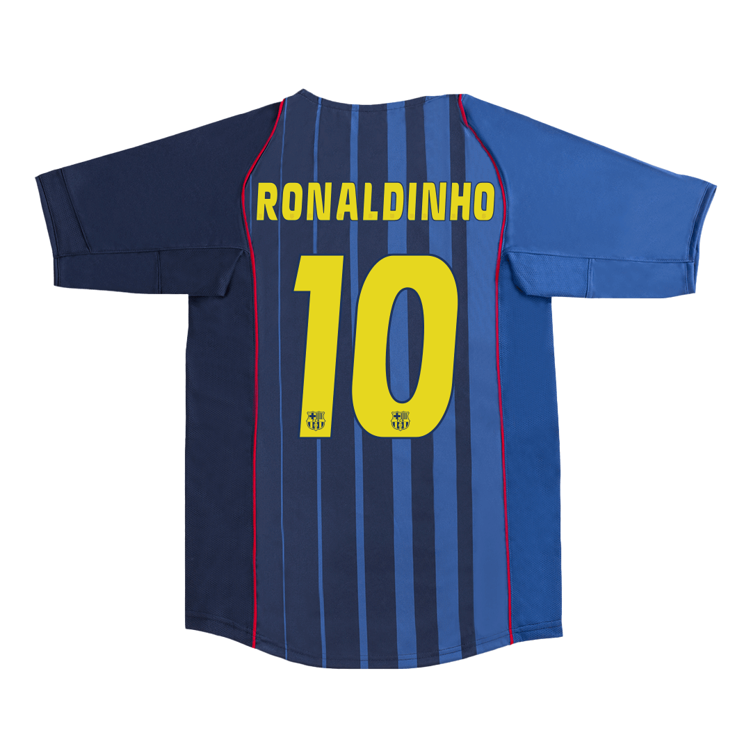 Retro RONALDINHO #10 2004/05 Barcelona Away Soccer Jersey footmaillots.fr