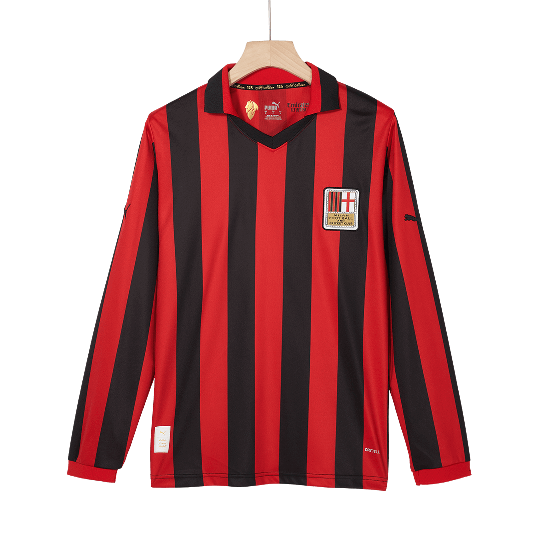 #125 AC Milan 125th Anniversary Long Sleeve Soccer Jersey 2024/25 footmaillots.fr