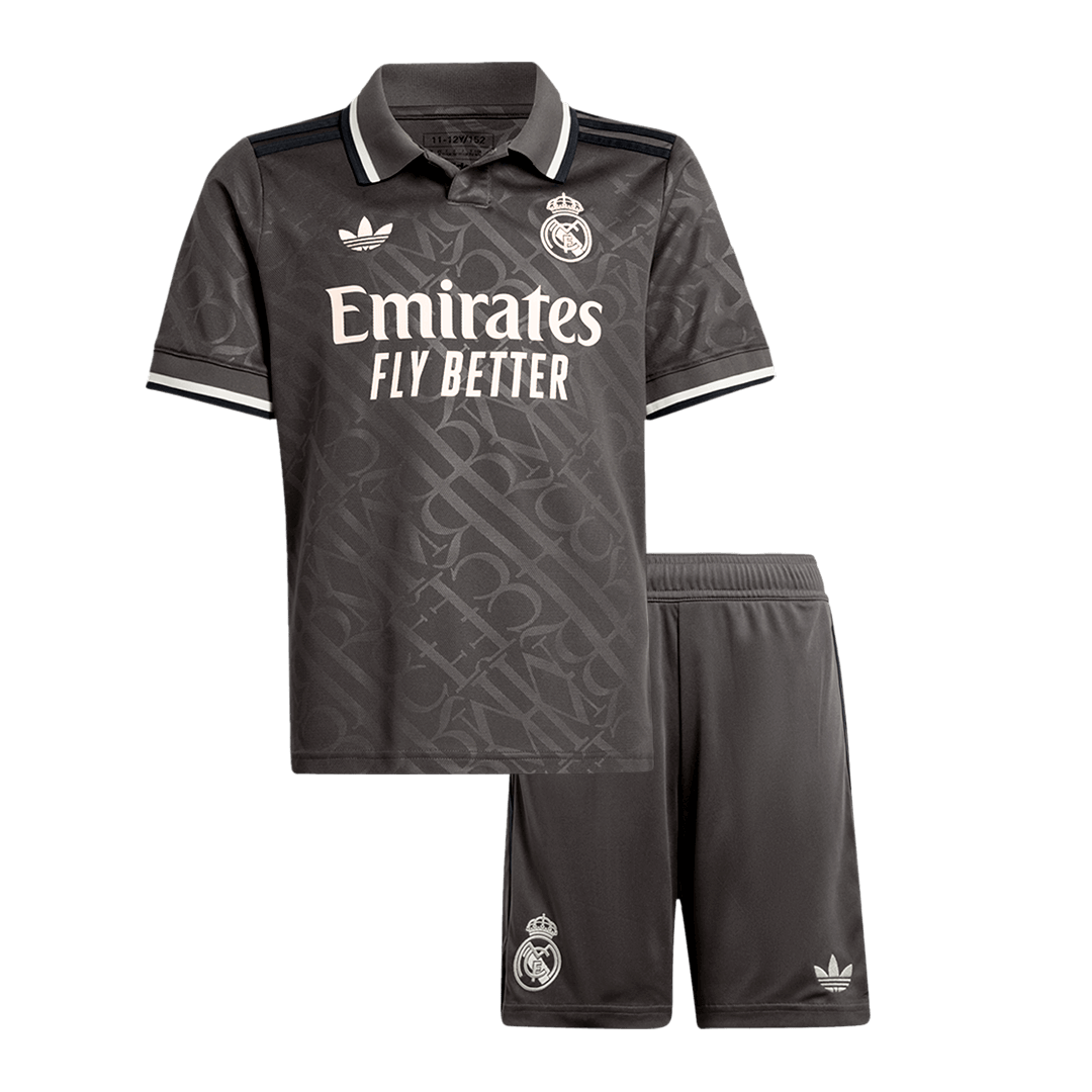 Kid's Real Madrid Third Away  Soccer Jersey Kit(Jersey+Shorts) 2024/25 footmaillots.fr