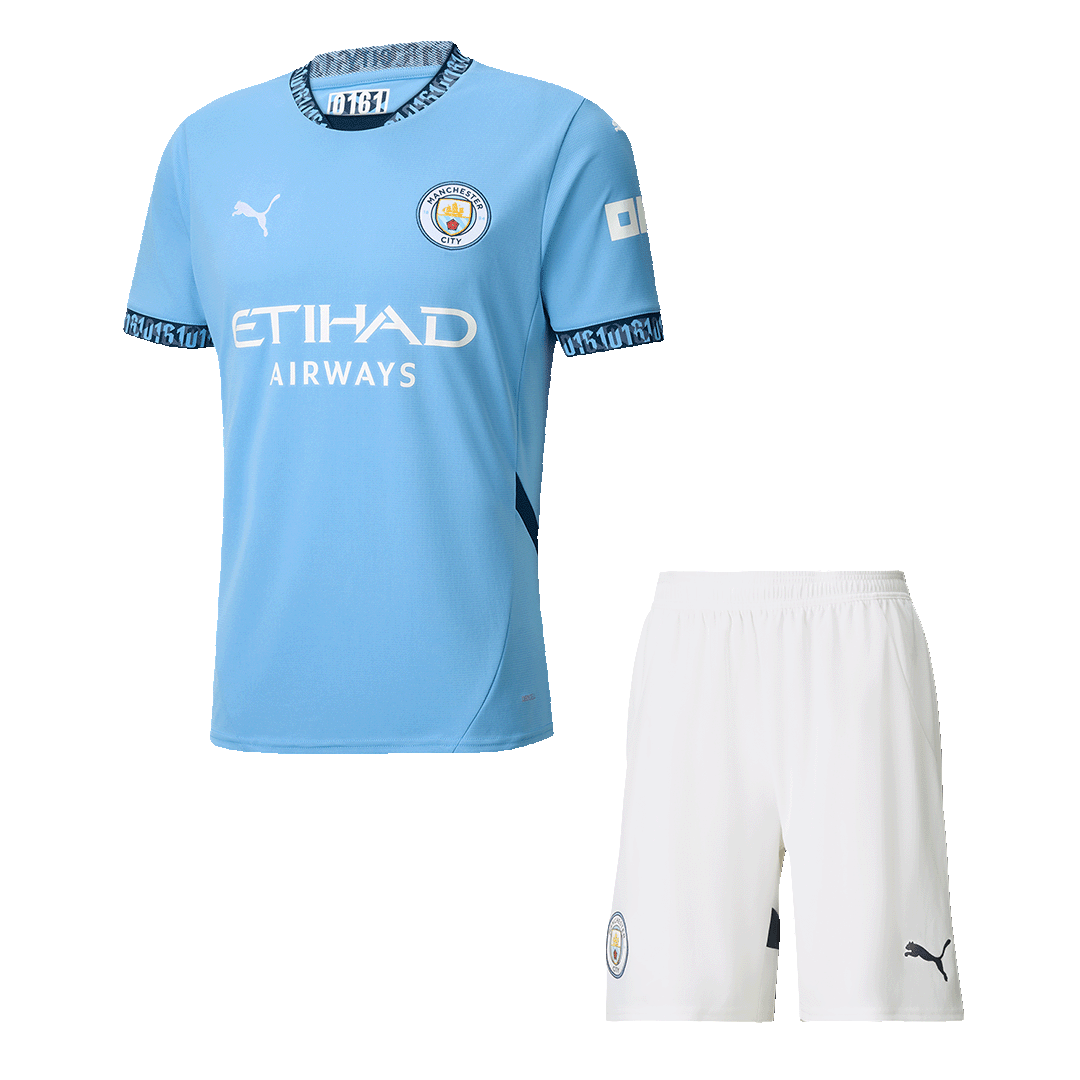 Manchester City Home  Soccer Jersey Kit(Jersey+Shorts) 2024/25 footmaillots.fr