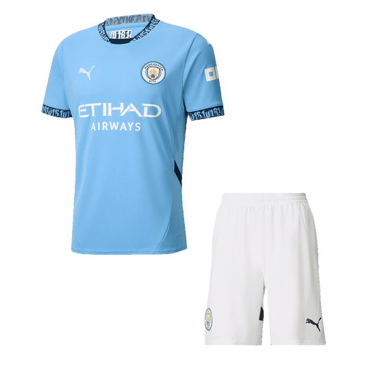 Manchester City Home  Soccer Jersey Kit(Jersey+Shorts) 2024/25 footmaillots.fr