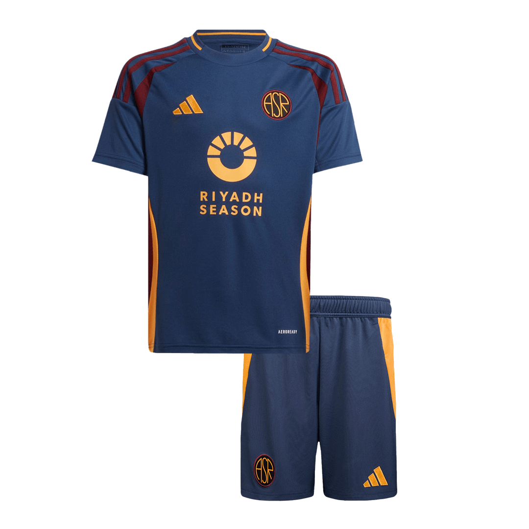 Kid's Roma Third Away  Soccer Jersey Kit(Jersey+Shorts) 2024/25 footmaillots.fr