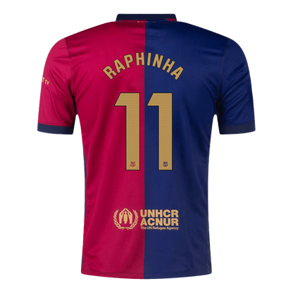 RAPHINHA #11 Barcelona Home  Soccer Jersey 2024/25 footmaillots.fr