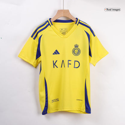 Kid's RONALDO #7 Al Nassr Home  Soccer Jersey Kit(Jersey+Shorts+Socks) 2024/25 footmaillots.fr
