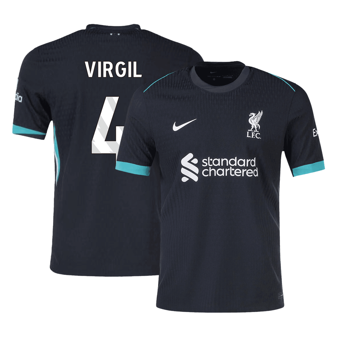 Player Version VIRGIL #4 Liverpool Away  Soccer Jersey 2024/25 footmaillots.fr