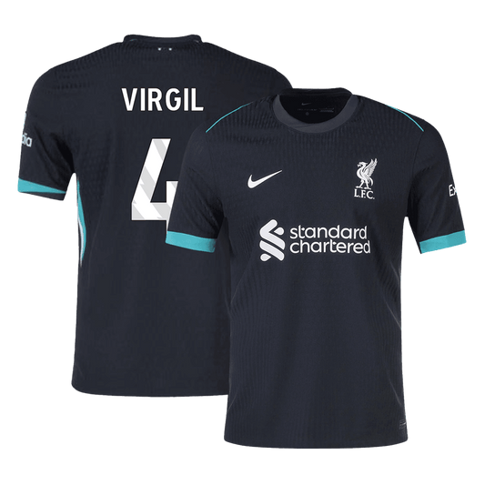 Player Version VIRGIL #4 Liverpool Away  Soccer Jersey 2024/25 footmaillots.fr