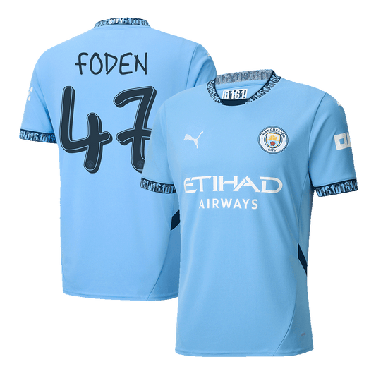 FODEN #47 Manchester City Home  Soccer Jersey 2024/25 - UCL footmaillots.fr