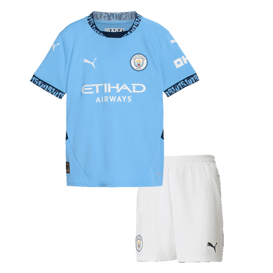Kid's Manchester City Home  Soccer Jersey Kit(Jersey+Shorts) 2024/25 footmaillots.fr