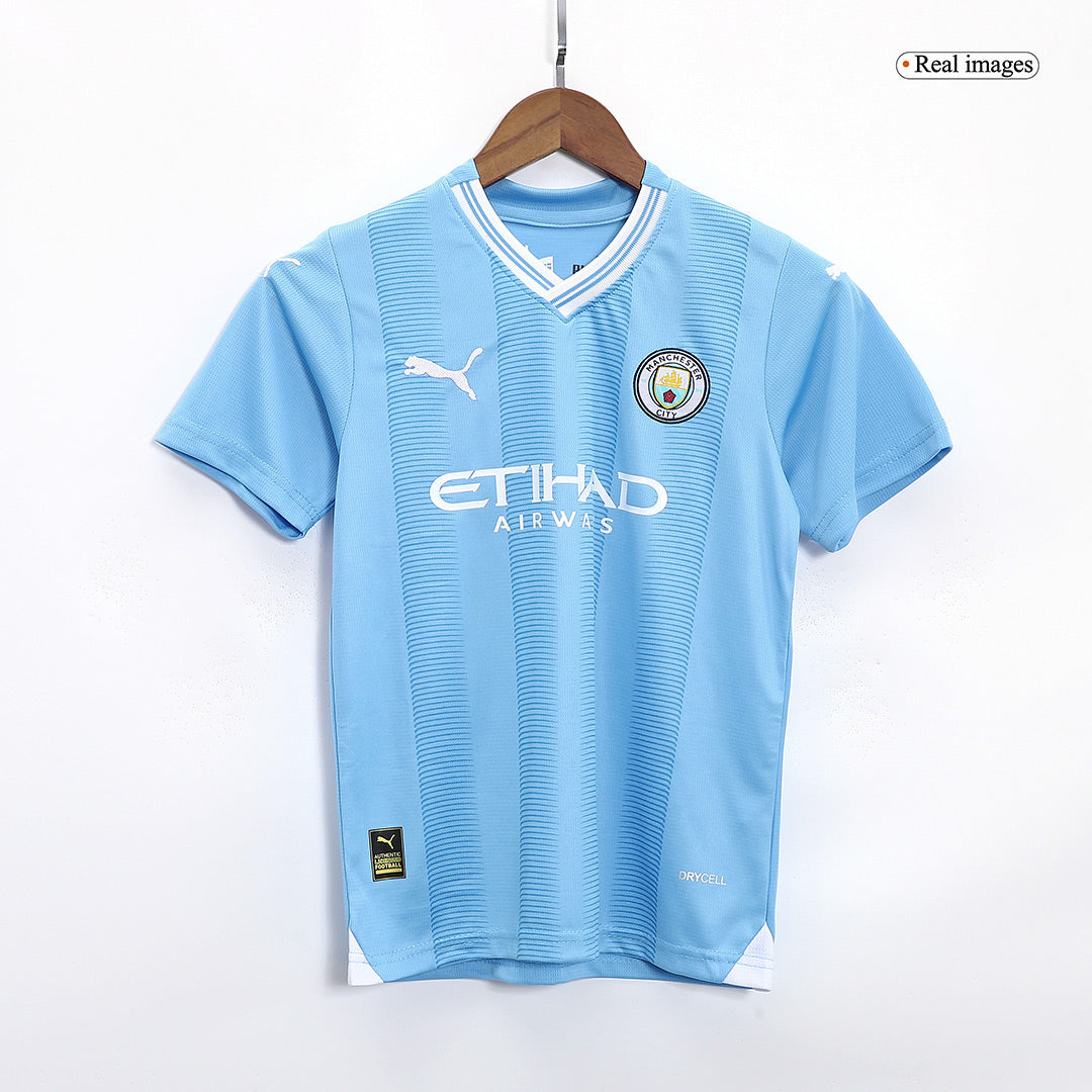 Kid's Manchester City Home  Soccer Jersey Kit(Jersey+Shorts) 2023/24 footmaillots.fr